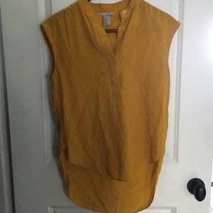 H&M silk mustard color blouse